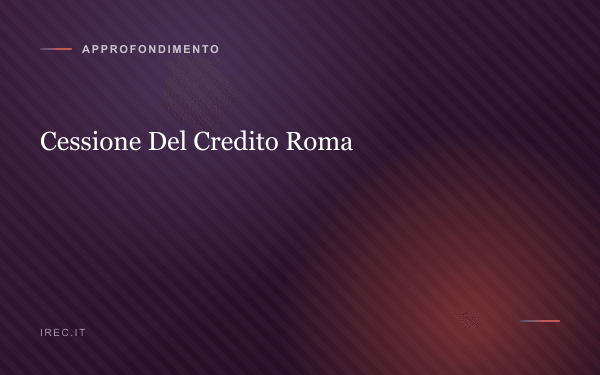 Cessione Del Credito Roma