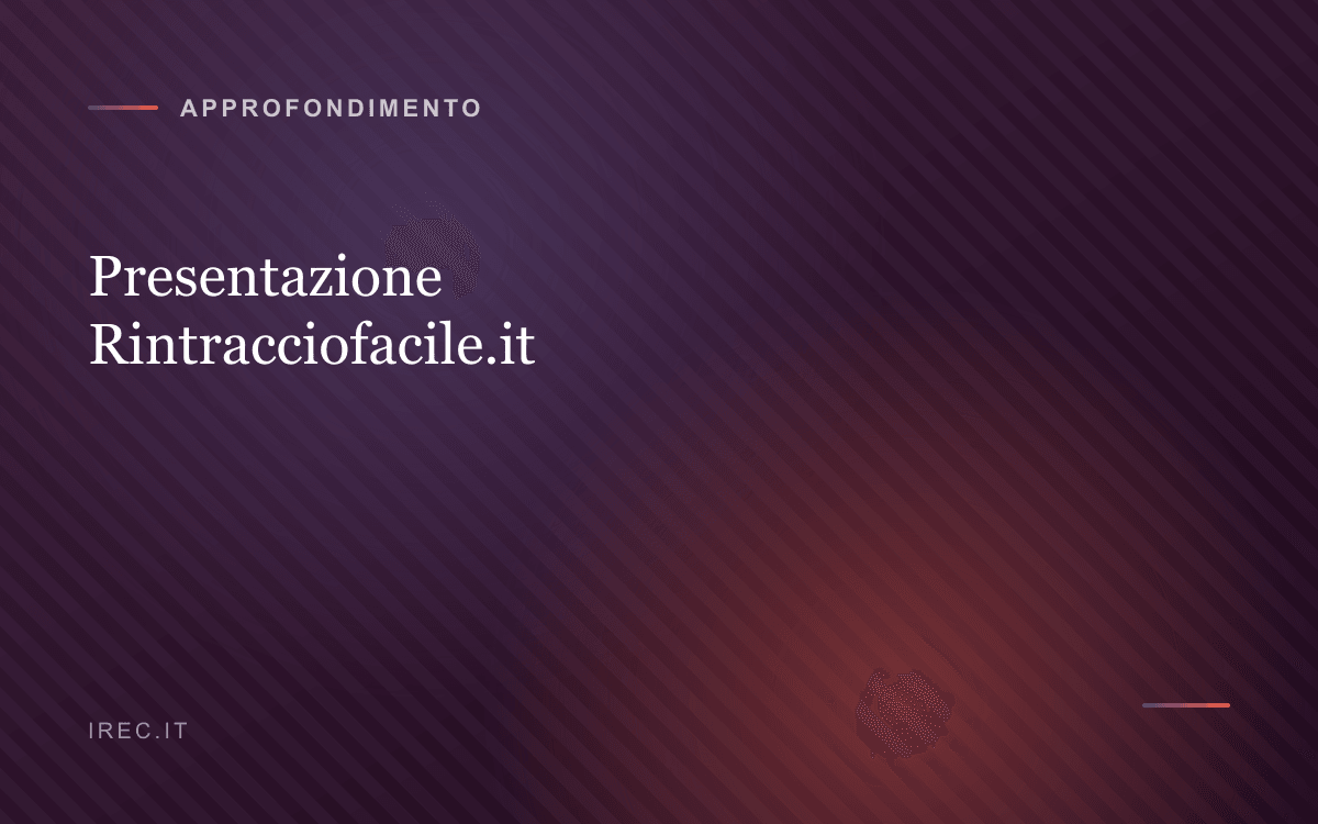 Presentazione Rintracciofacile.it